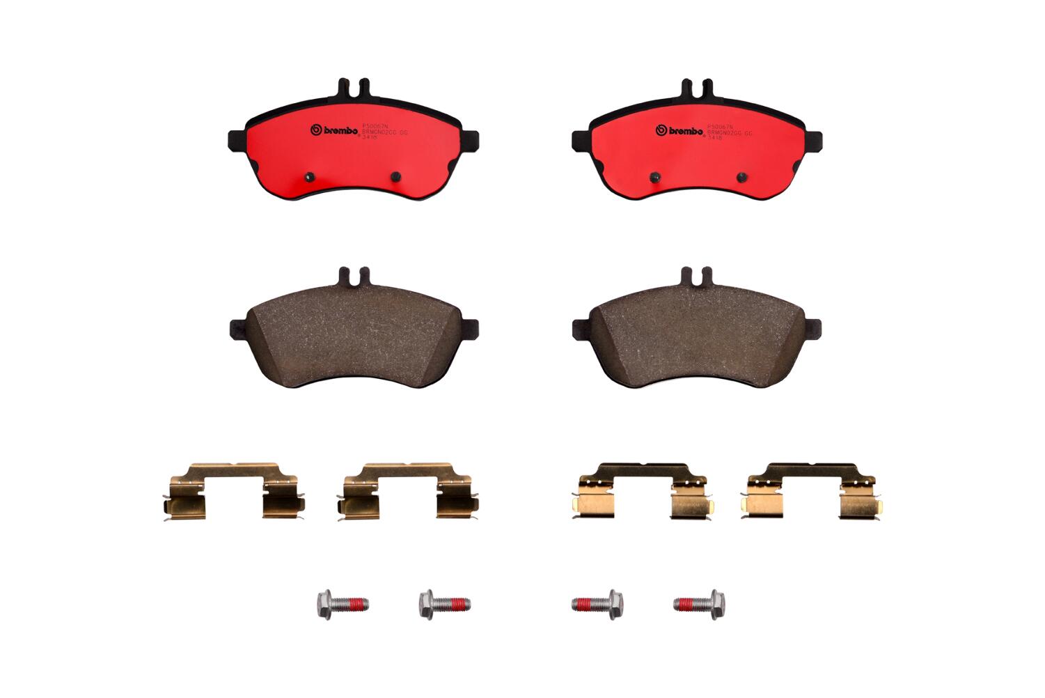 Mercedes Disc Brakes Kit -  Pads Front (Ceramic) 0074209220 - Brembo P50067N